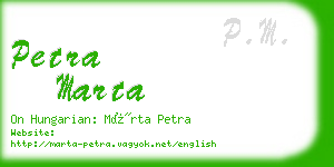 petra marta business card